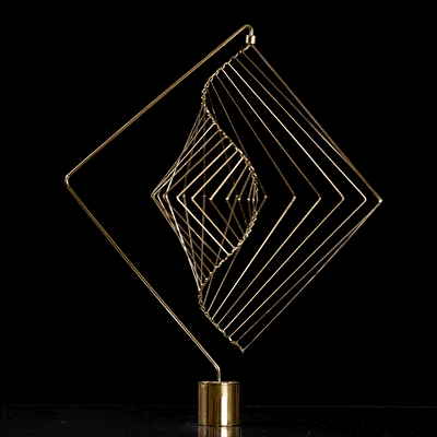 24k Square Wave Gold plated kinetic sculpture